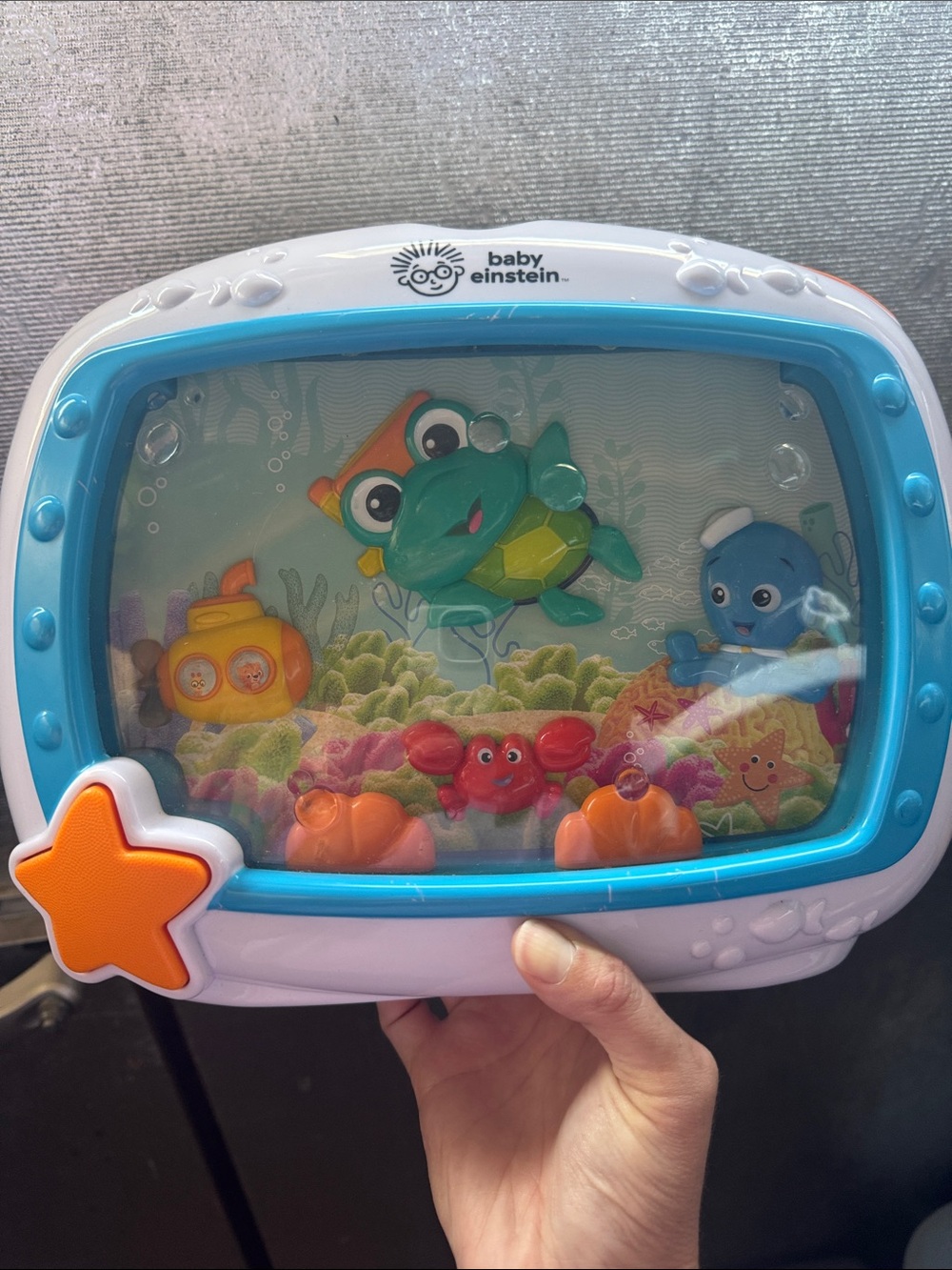 Baby Einstein Blue Interactive Ocean Water Toy for Infants to make car ride easy